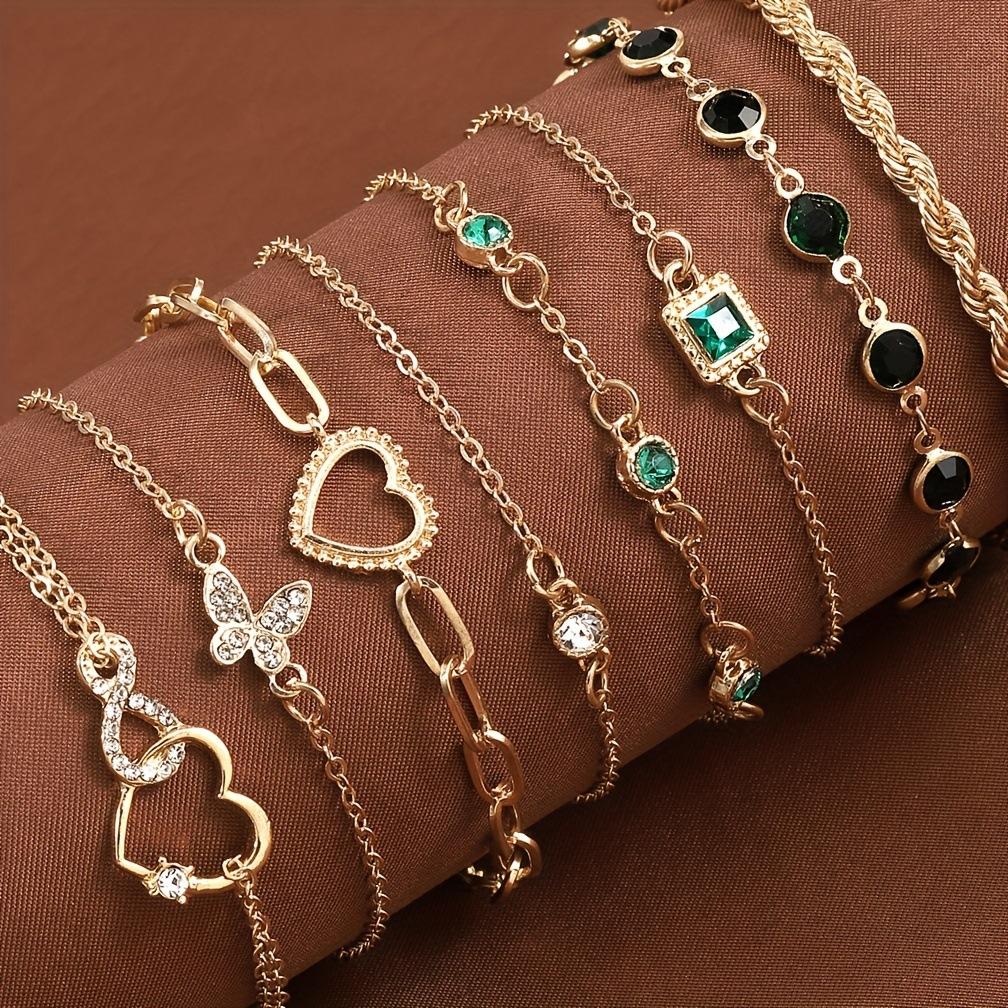 Hot-selling women's bracelet set, butterfly love design versatile jewelry