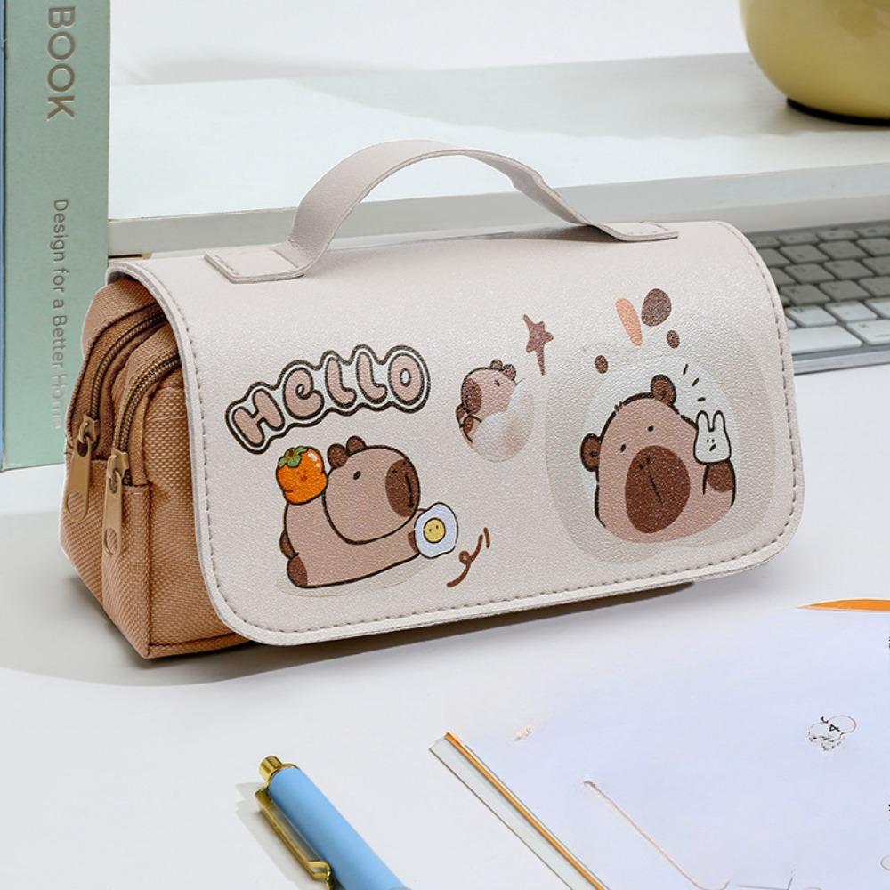 Handheld flip pencil case, pencil case, elementary school student, high-end, dirt resistant, large capacity, multi-layer pencil case