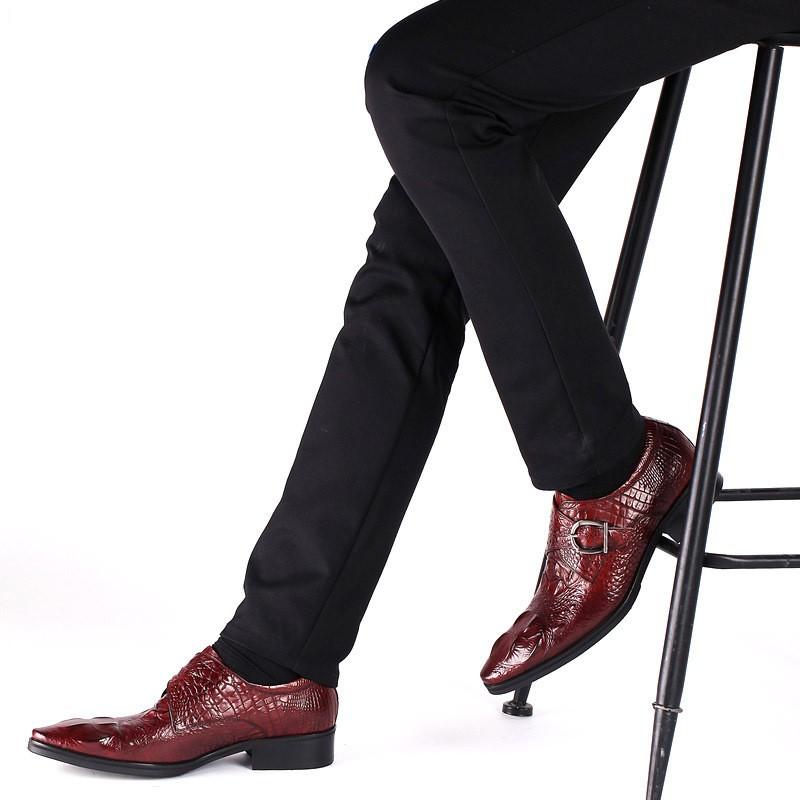 FashionLeather British Shoes men Elegant Men's Brogue Shoes slip on Fashionable New Men's Wedding Formal Shoes big size 48