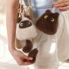 Cute Pull Tail Cat Plush Doll Soft Plush Cat Shaped Cat Keychain Desk Ornament Daily