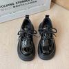 Fan Jieya Korean Single Shoes Women's 2025 Spring New Retro British Style Versatile Thick Heel Sweet Cool Black Small Leather Shoes