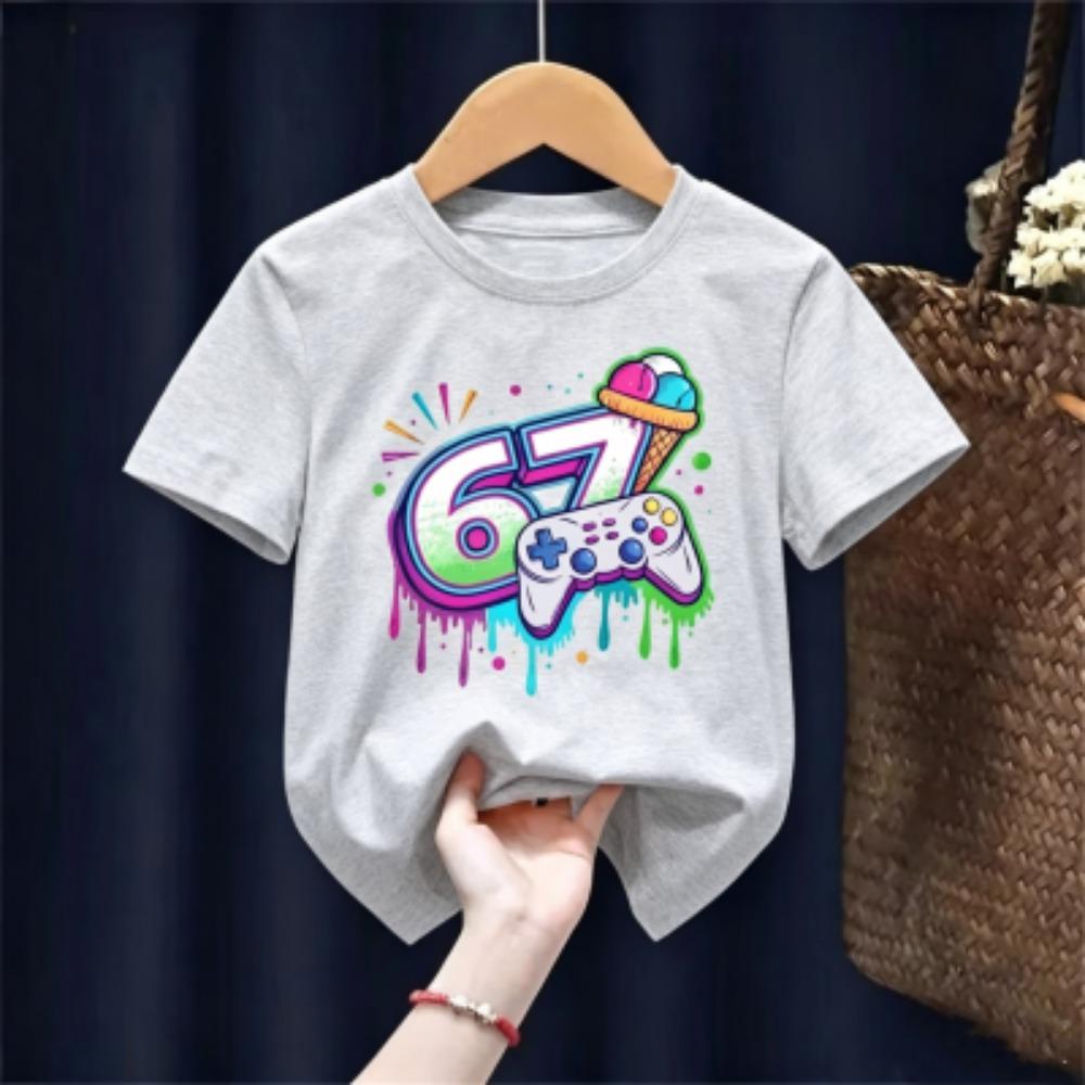 Summer Game Six Seven 67 Printed Children's T Shirt Fashion Casual Girls and Boys Short Sleeve Shirt Funny Kids Clothes Tee Top
