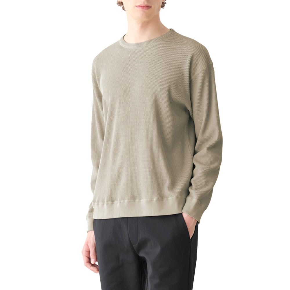 

Standard Crew Neck Long Sleeve White Beige [Body Wild] Men s