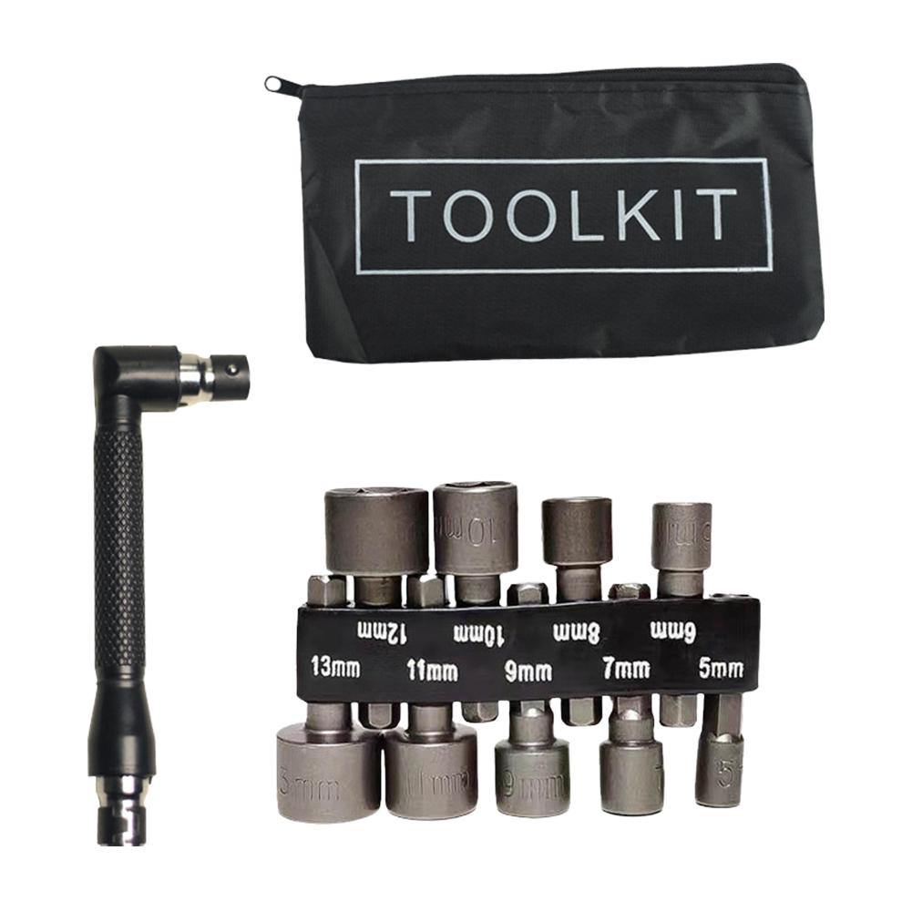 

9/14 Pcs/Set Electric Wind Batch 5mm-13mm Metric Imperial Sockets Nut Driver Set Drill Bit Tool Power Nut Driver Tool