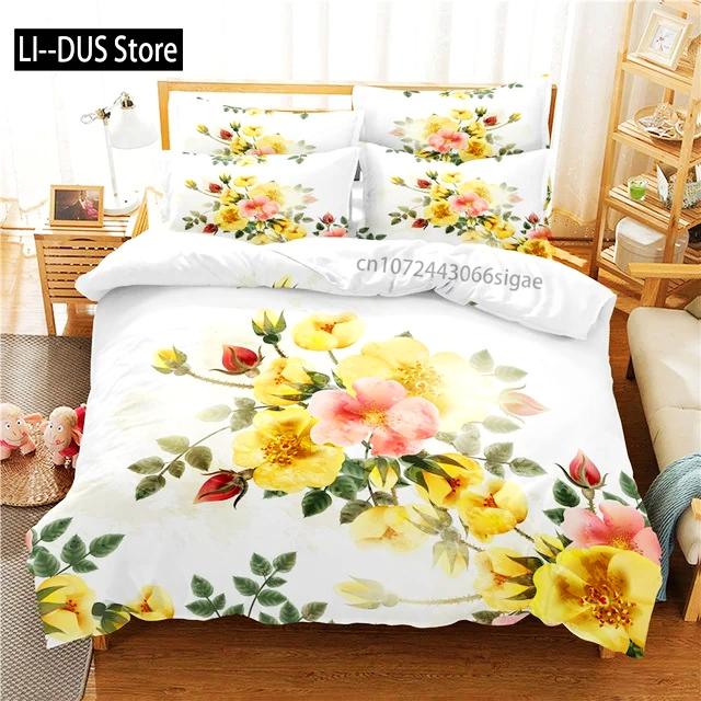 3d Flower Valentine's Day Wedding Bedding Set Luxurious Rose Heart Love Duvet Cover Queen Twin Size Pillowcase 3 Pcs Custom