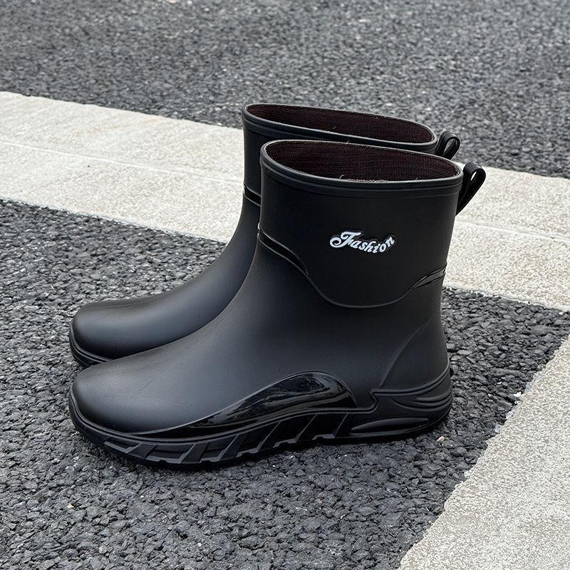 

Мужские резиновые сапоги мужские износостойкие рыбацкие резиновые сапоги кухонные водонепроницаемые и нескользящие рабочие теплые водные ботинки с флисом резиновые сапоги 40