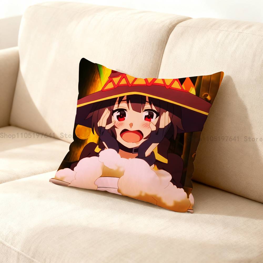 Megumin Anime K-KonoSubaS Kuddfodral Kuddeöverdrag Heminredning Födelsedagspresent Kuddfodral