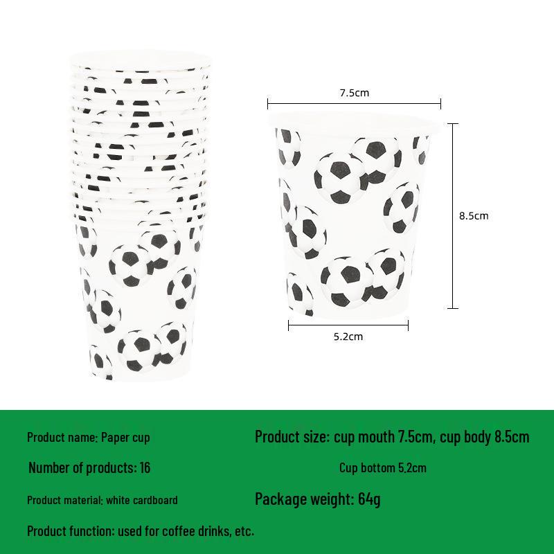 World Cup Black & White Football Birthday Party Tableware Set