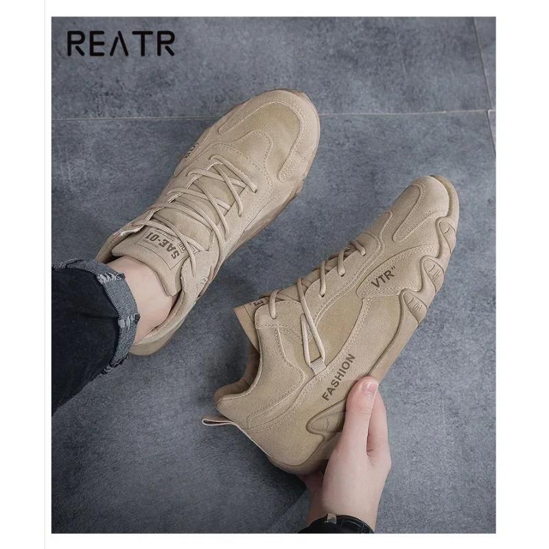 Men's breathable and anti slip work shoes for spring and autumn, fashionable sports shoes for men's outdoor hiking sports shoes