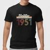 Vintage 1951 T Shirt 74th Birthday Gift Retro Born 1951 Tee Unisex 100% Cotton
