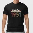 Vintage 1951 T Shirt 74th Birthday Gift Retro Born 1951 Tee Unisex 100% Cotton M