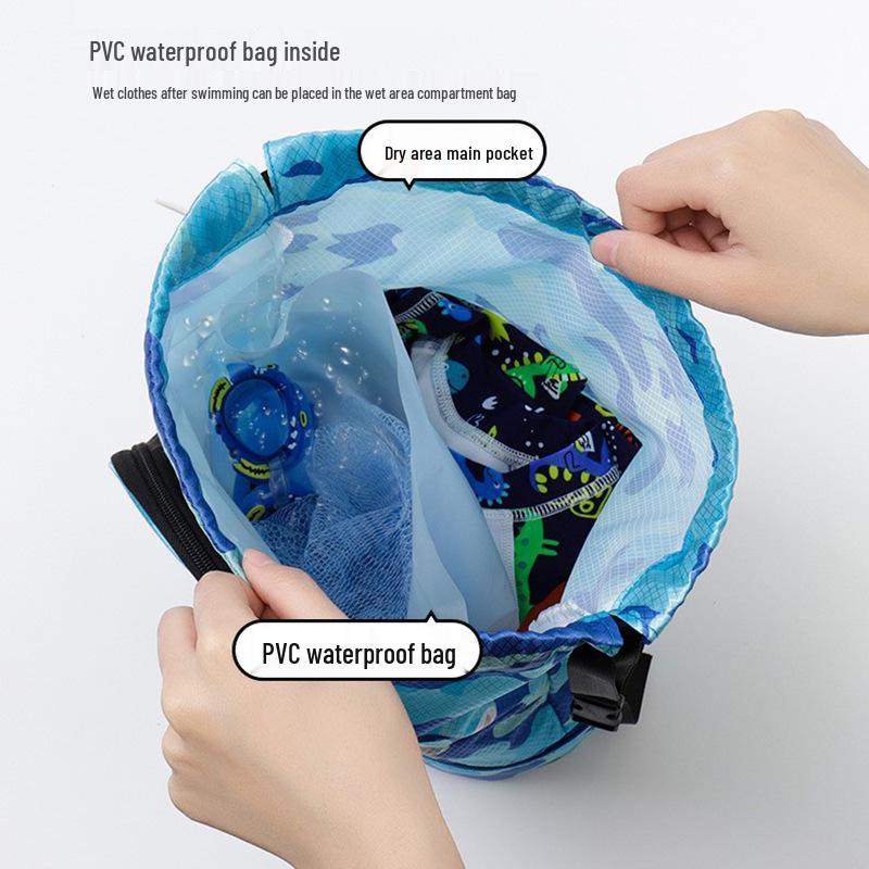 Kids' Waterproof Wet/Dry Swim Backpack with Toiletry Storage