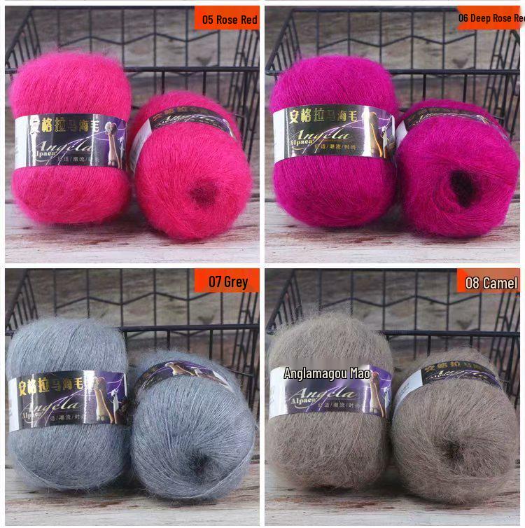 Angola Fine Mohair Yarn for Hand Knitting - Medium Fine Wool Yarn