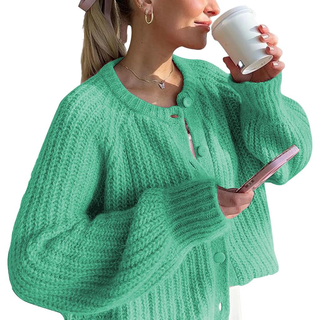 Women's Solid Color Casual Long Sleeve Loose Lazy Cardigan Sweater Sweater Coat