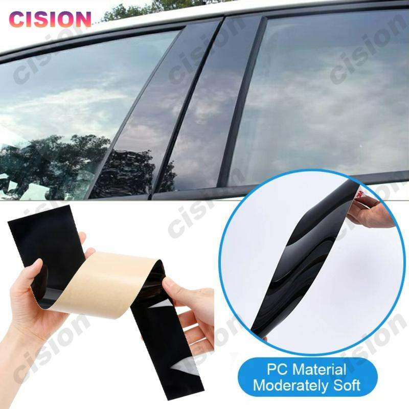 Chrome Black Carbon Fiber Car Door Center B C Pillar Post Cover Trim For Geely EX2 Window Middle Column PC Mirror Effect Sticker