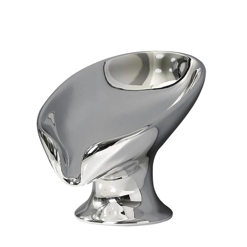 No Punching Soap Dish Bathroom Storage Soap Holder Wristband Hand Dispenser Gold and Silver Ceramics Washbasin Drain Soap Holder