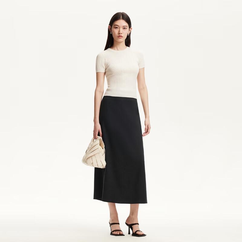 VEROMODA 2025 Summer Lyocell Waist-Cinching Midi Skirt