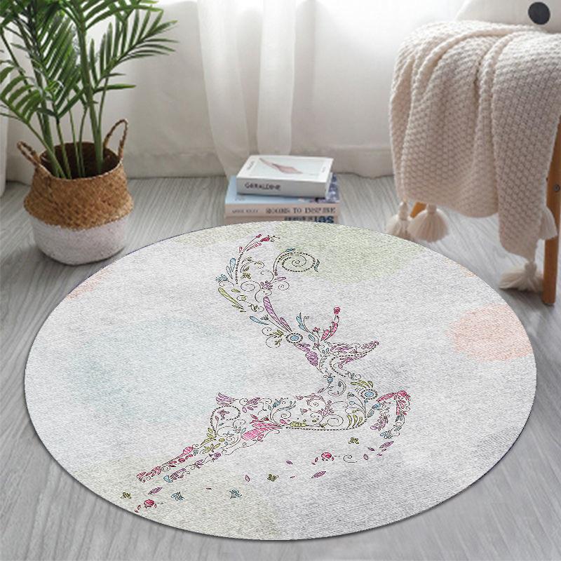 Nordic Round Carpet Cloak Room Computer Swivel Chair Mat Home Bedroom Bedside Mat