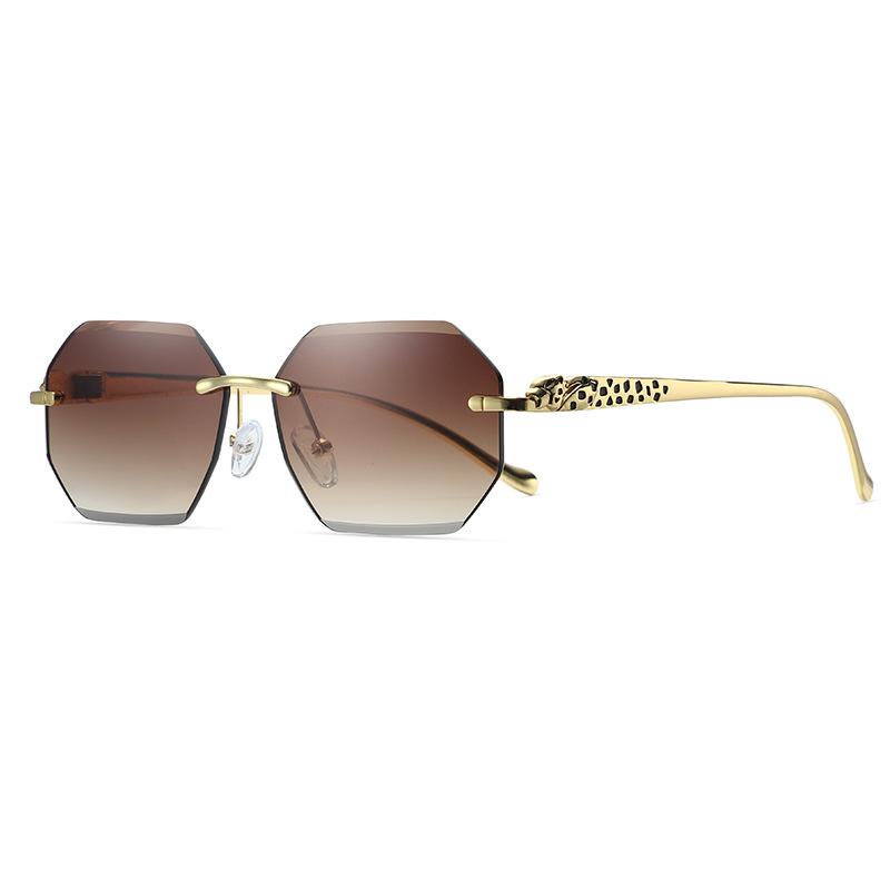 Ochelari de soare Femei Ochelari de soare fără ramă Eleganti Ochelari de soare pentru shooting pe stradă Ochelari cu design atrăgător pentru vacanță Ochelari cu diamante