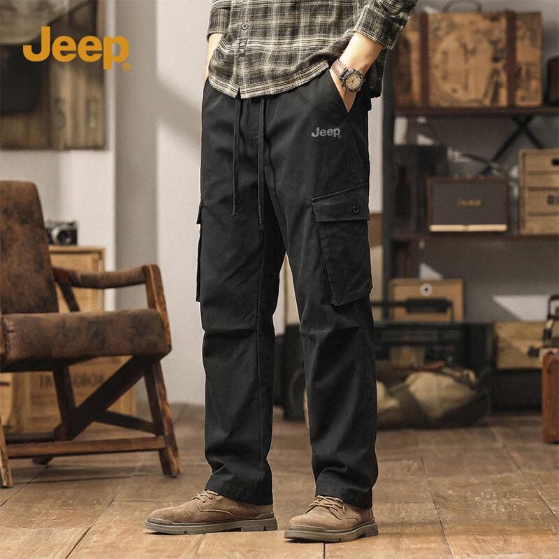 

JEEP Men s Pure Cotton Loose Fit Cargo Pants M