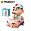 Crayon Shin-chan Assembled Building Blocks Mini School Bus Anime Toy Cartoon Model Desktop Collection Ornaments Holiday Gifts
