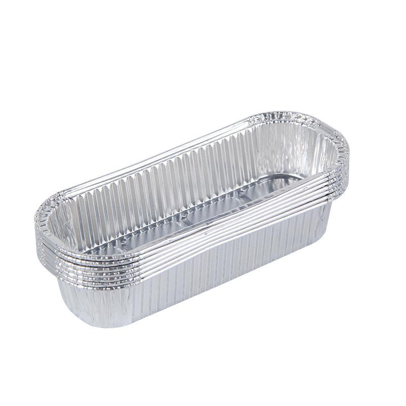 Multi Style Mini Foil Bread Tray Rectangular Disposable Food Packaging Container, Pancake Cake Baking Mini Cake Box. серебряный