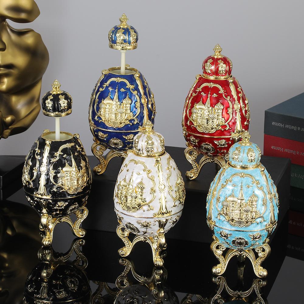 Vintage Automatic Toothpick Holder Creative Crown Castle Design Three Legged Toothpick Organizer for Home Restaurant