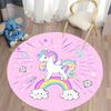 Free Shipping! Whimsical Unicorn Rainbow Rug for Kids' Playroom Round Carpet for Home Sofa Bedroom, Gift