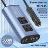 400W/500W/1500W Car inverter DC 12V to AC 220V converter, 3USB 2.0 and 1USB QC3.0 European standard socket