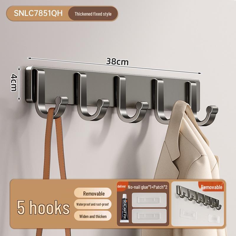Space-Aluminium Haken ohne Bohren: Haken für Bad, Küche, Mantel, Handtuch & Mehr