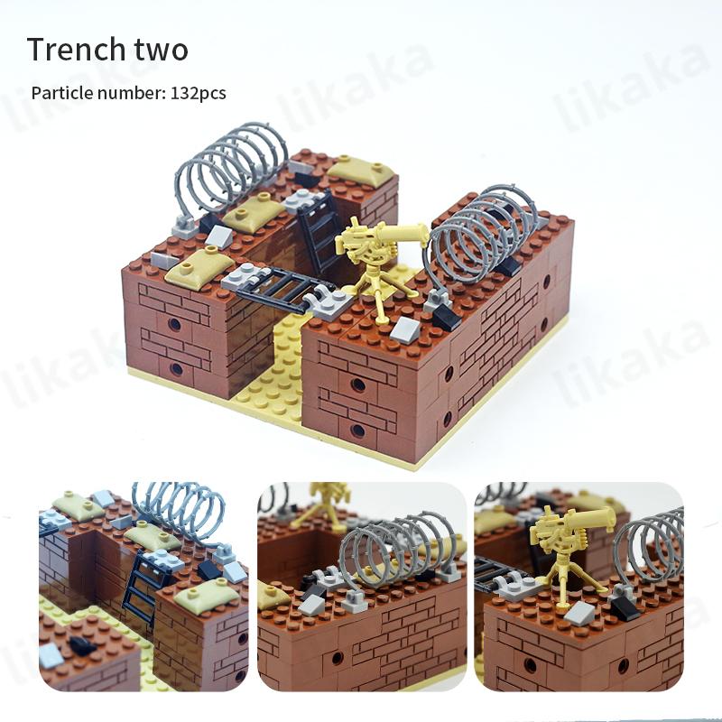 MOC Blocs de Construction Bâtiment Trench-Coat Militaire Blocs Base Militaire Ensemble de Jouets Compatible Briques d'Armes Militaires Pièces Jouets DIY pour Garçons Cadeau