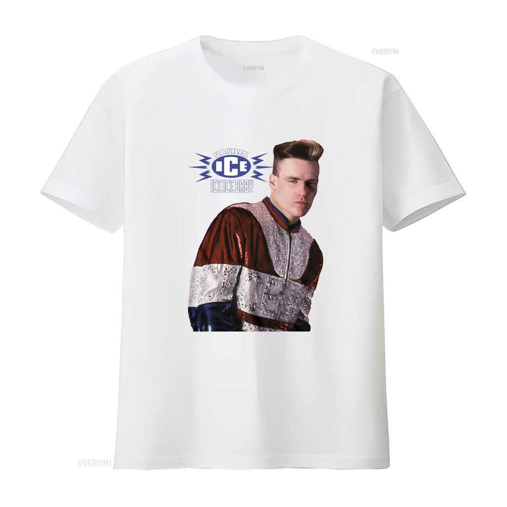Vanilla Ice Baby Single Cover Mens T Shirt Iib Rapper Hip Hop Pop Music  vintage Washed fashion Soft graphic Versatile homme