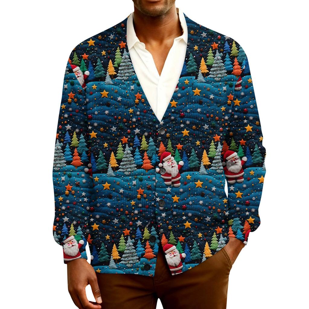 Herre Cardigan med lange ermer i ribbestrikk