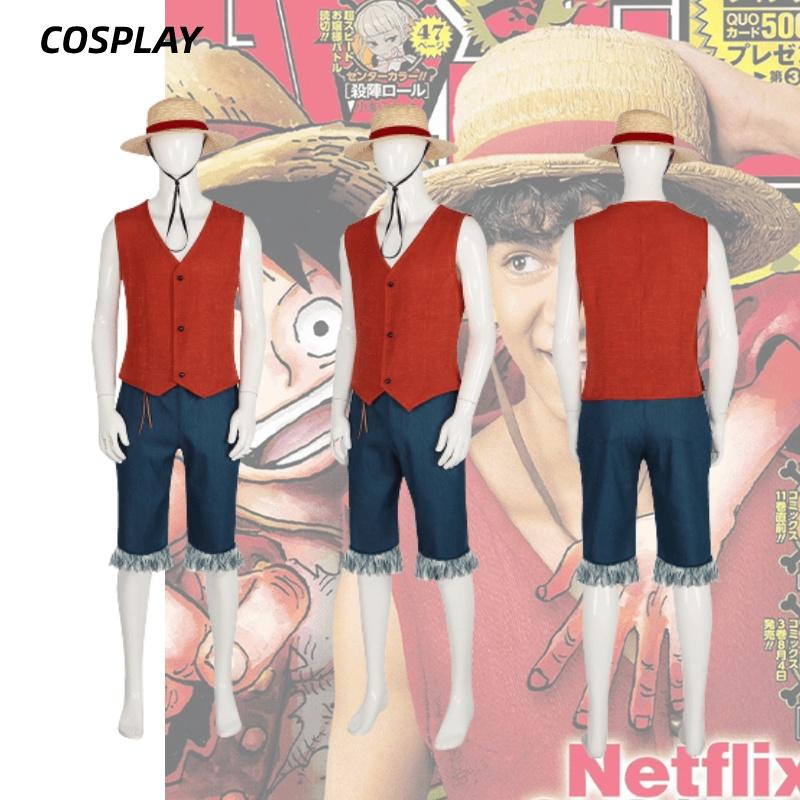 High-quality One Piece Luffy Cosplay Clothing Realistic Movie Costume