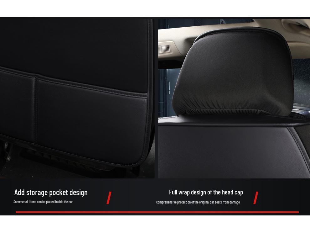 Leather Four-Season Car Seat Cushion for Sedan - Winter Ready, Full Surround Cover for Single Seat