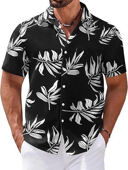 

Independence Station Men S Short Sleeve Shirt Hawaiian Beach 3D Printed Fashion Versatile Lapel Shirt S