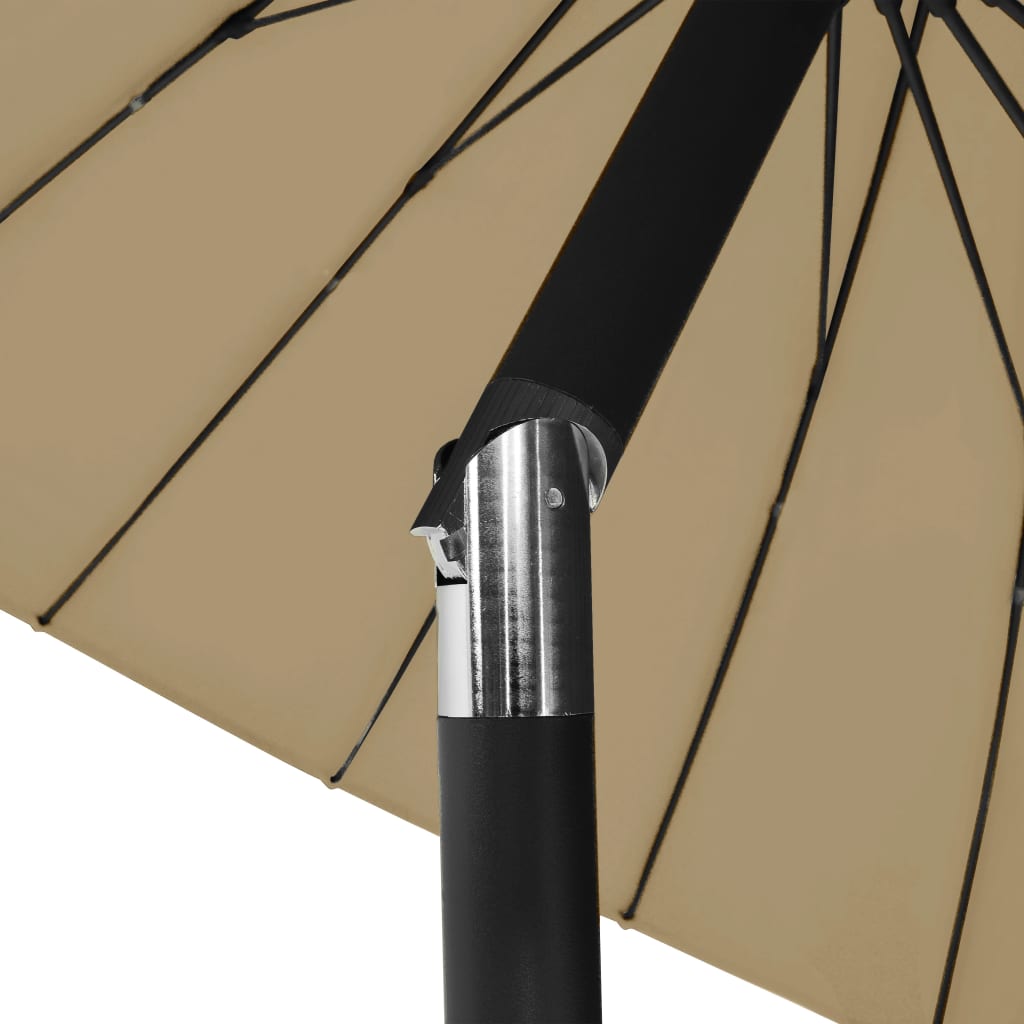 270 Cm Aluminum Mast Sun Umbrella In Taupe