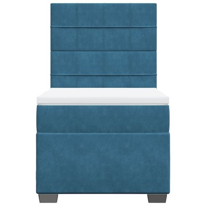 Maison Exclusive - Sommier à lattes de lit avec matelas bleu 80x200 cm velours
