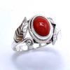 Red Coral 925 Sterling Silver Ring, Gemsotne Handmade Women Ring