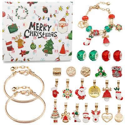 Aoresac Christmas Advent Calendar Bracelets Girls 24 Days Xmas Countdown Calendar Blind Box DIY