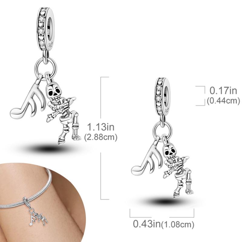 New Halloween Pumpkin Skull Witch Charm Bead Copper Fit Original Charms Bracelet Pendants Halloween Gift Diy
