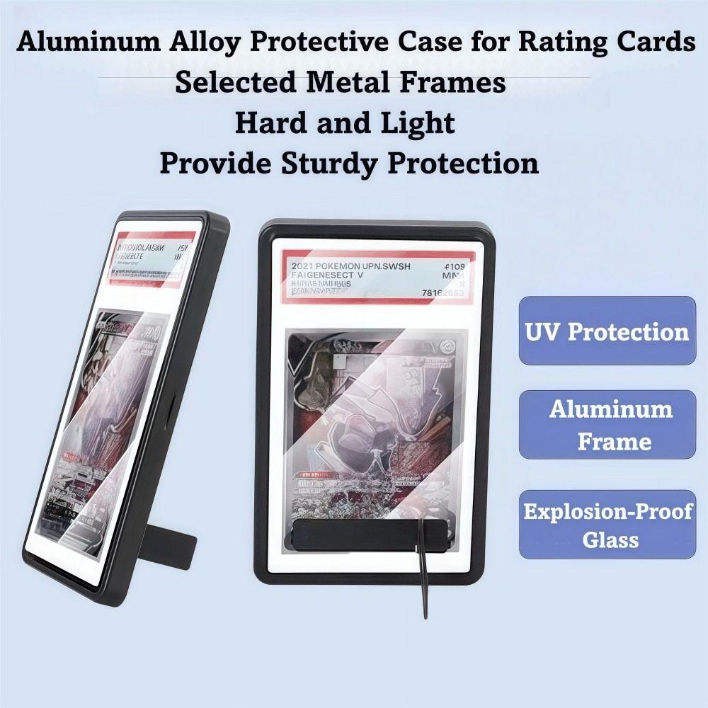 2-in-1 PSA/CGC Graded Card Protective Box with Stand Transparent Card Protective Case Double-sided Glass Durable