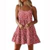 Zomer Sexy Feest Kleur Spaghetti Bandjes Gerimpelde Korte Jurk Casual Voor Vrouwen