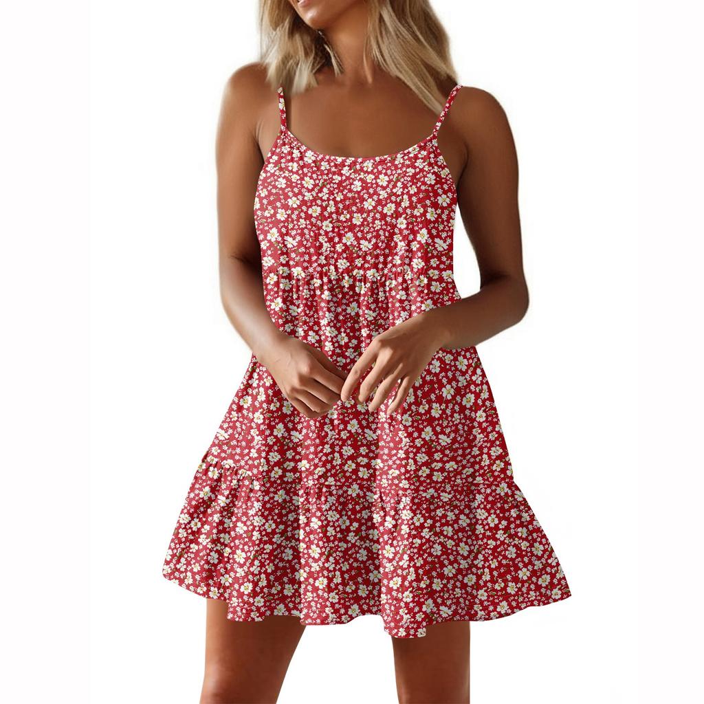 Zomer Sexy Feest Kleur Spaghetti Bandjes Gerimpelde Korte Jurk Casual Voor Vrouwen