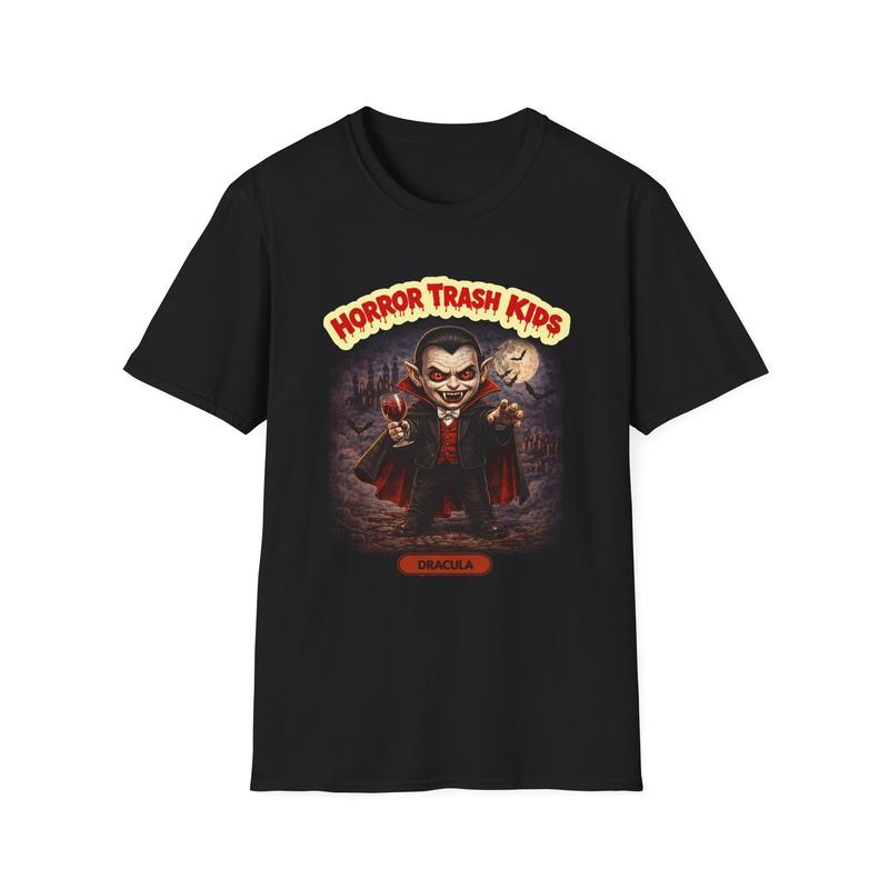 Horror Trash Dracula Unisex T-Shirt | Vampire Retro Graphic Tee Graphic Tee M