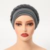 Glitter Pleated Turban Cap for Women Head Wraps Muslim Headscarf Hat Turbante Mujer African Headpiece