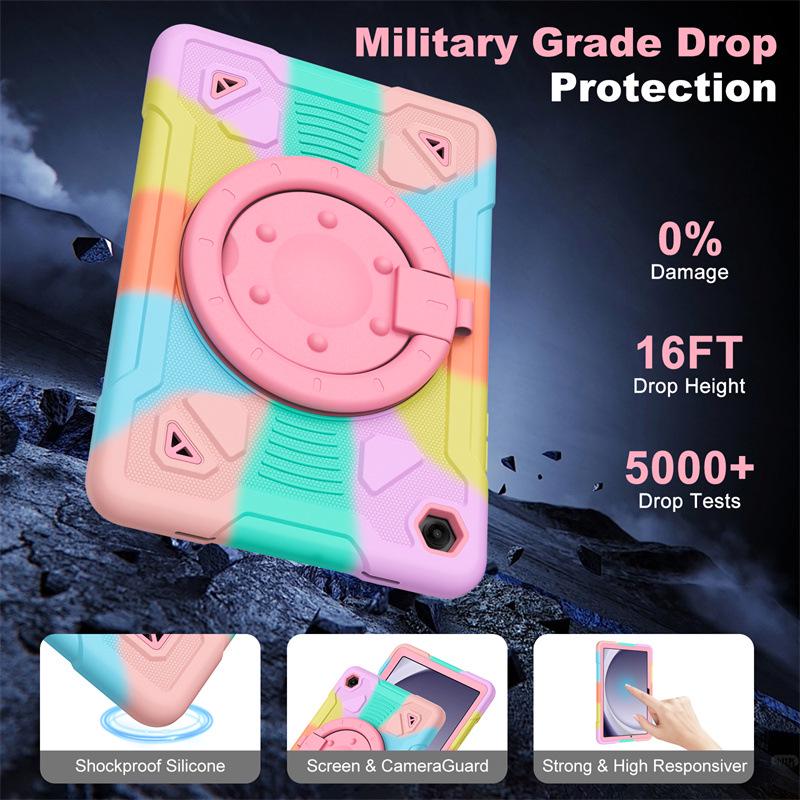 Samsung Tab A11 Cartoon Silicone Wristband Holder Case with Pen Slot