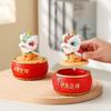 1pc Chinese Style Wealth Attracting Lion Ashtray for Home and Car Décor New Year Decorations Desktop Lucky Feng Shui Ornament