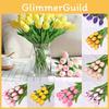 Exquisite No Color Fading Artificial Tulip Flowers For Cafe And Bookstore Decorations