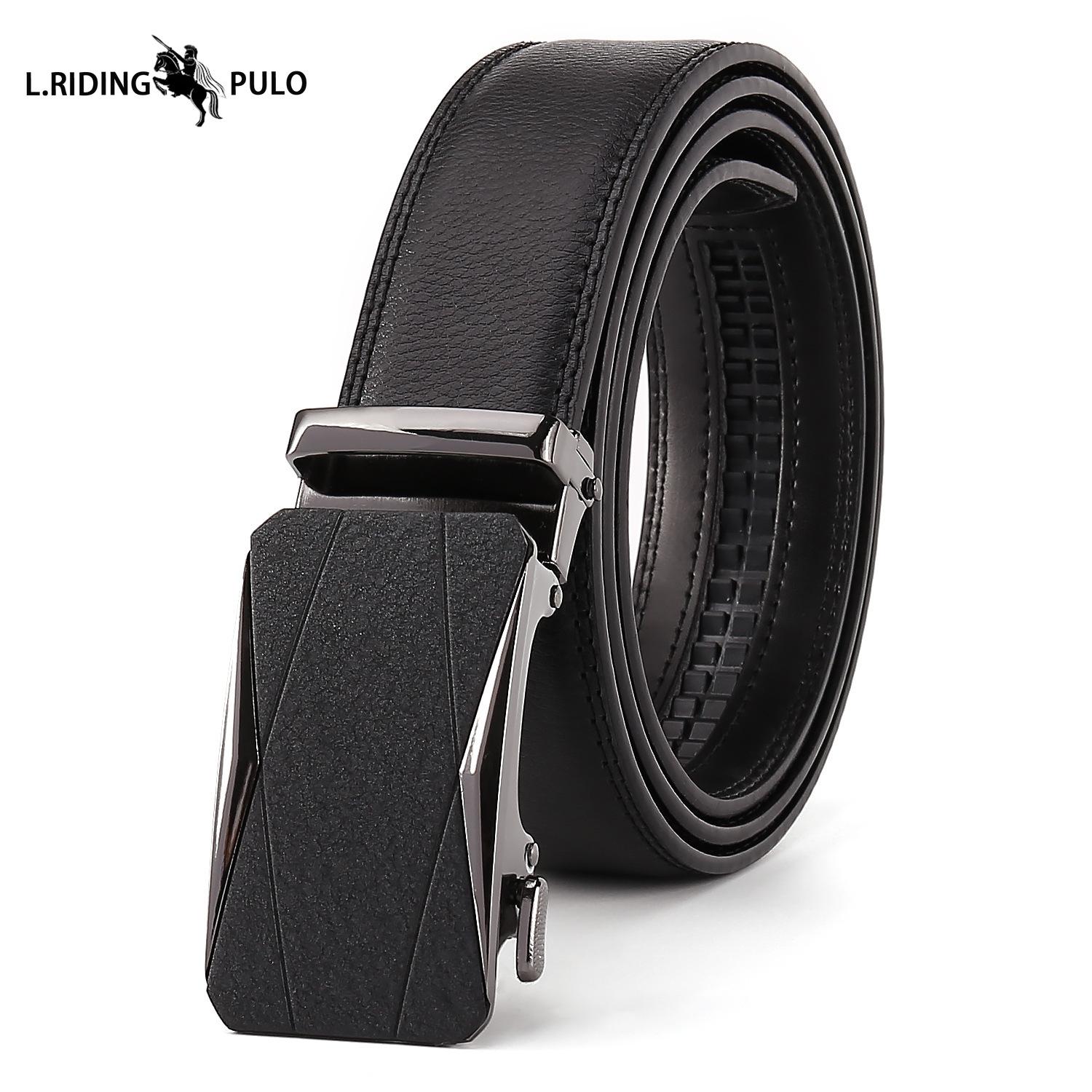 Деловой сплав автоматическая пряжка модный мужской ремень из натуральной кожи высококлассный простой ремень 120cm